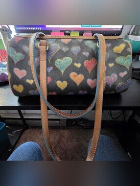 Dooney & Bourke Heart Print Barrel Shoulder Bag & Clutch